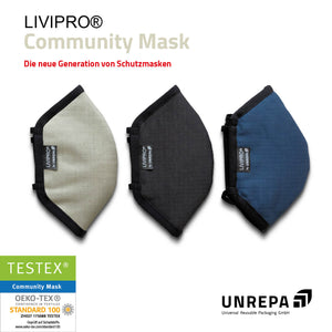 LIVIPRO® PREMIUM COMPACT / Marine Blau / Atemschutzmasken mit Ohrschlaufen