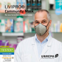 LIVIPRO® PREMIUM COMPACT / Schwarz / Atemschutzmasken mit Ohrschlaufen